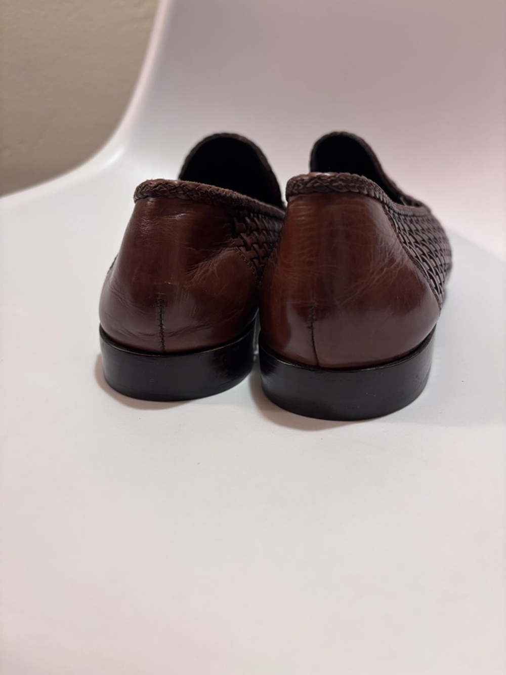 Cole Haan Brown Woven Leather Loafers - Picture 3 of 7